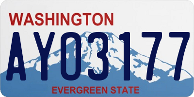 WA license plate AYO3177