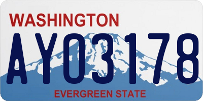 WA license plate AYO3178