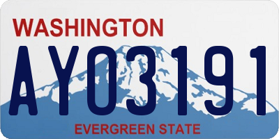 WA license plate AYO3191