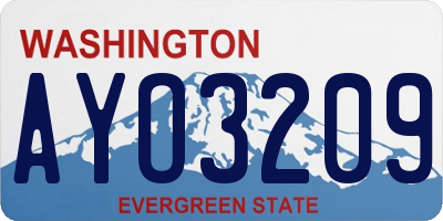 WA license plate AYO3209