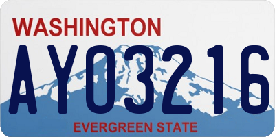 WA license plate AYO3216