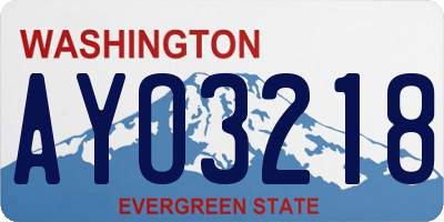 WA license plate AYO3218