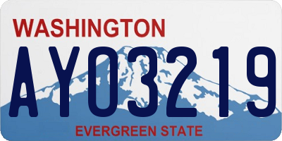 WA license plate AYO3219