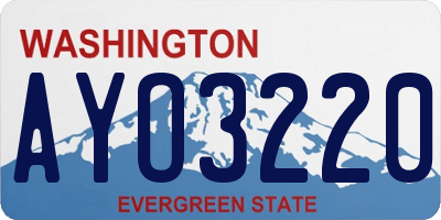 WA license plate AYO3220