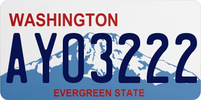 WA license plate AYO3222
