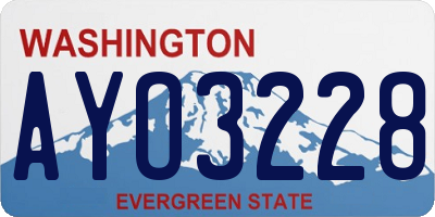 WA license plate AYO3228