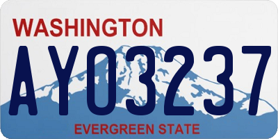 WA license plate AYO3237