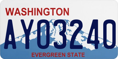 WA license plate AYO3240