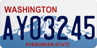 WA license plate AYO3245