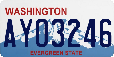 WA license plate AYO3246