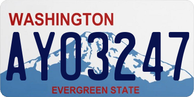 WA license plate AYO3247