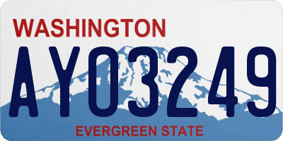 WA license plate AYO3249