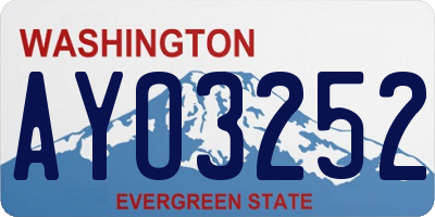 WA license plate AYO3252