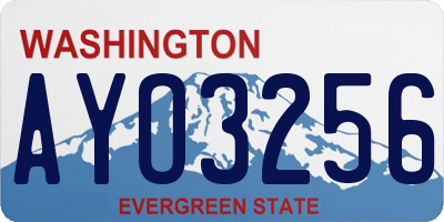 WA license plate AYO3256