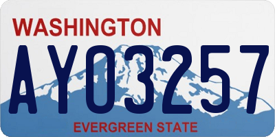 WA license plate AYO3257