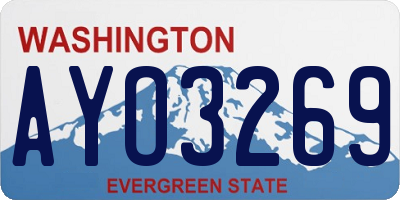 WA license plate AYO3269