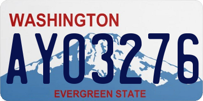 WA license plate AYO3276
