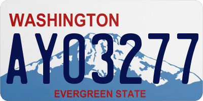WA license plate AYO3277