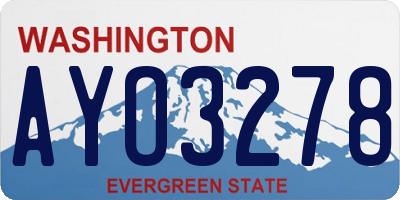 WA license plate AYO3278