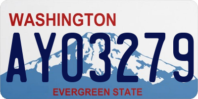 WA license plate AYO3279