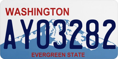 WA license plate AYO3282