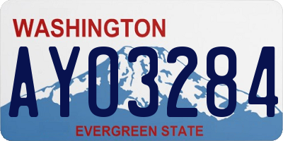 WA license plate AYO3284