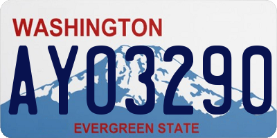 WA license plate AYO3290