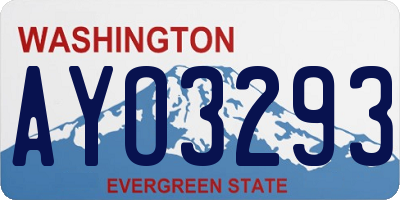 WA license plate AYO3293