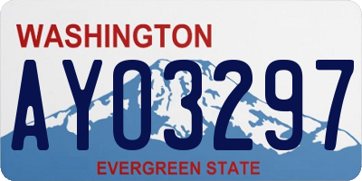 WA license plate AYO3297