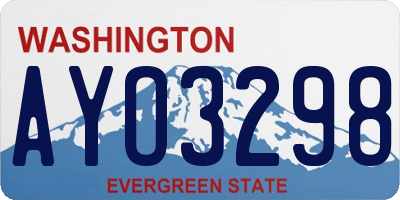 WA license plate AYO3298