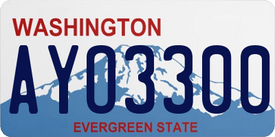 WA license plate AYO3300