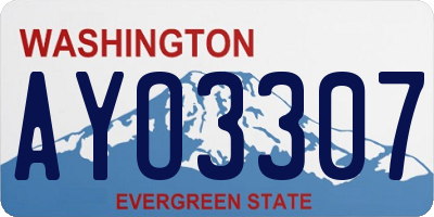 WA license plate AYO3307