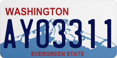 WA license plate AYO3311