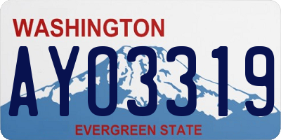 WA license plate AYO3319