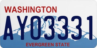WA license plate AYO3331