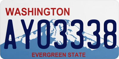 WA license plate AYO3338