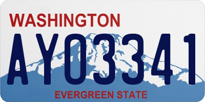 WA license plate AYO3341