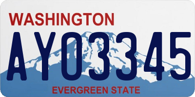 WA license plate AYO3345