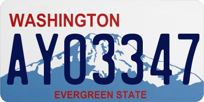 WA license plate AYO3347