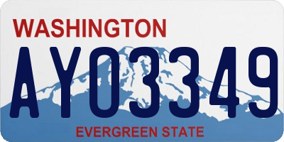 WA license plate AYO3349