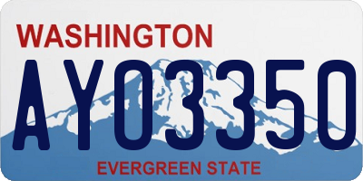 WA license plate AYO3350
