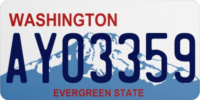 WA license plate AYO3359