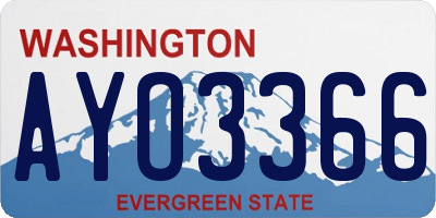 WA license plate AYO3366