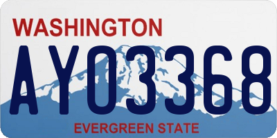 WA license plate AYO3368