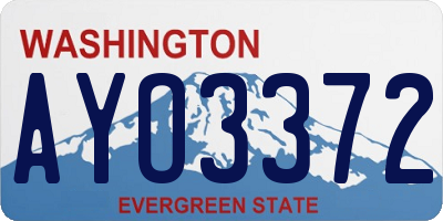 WA license plate AYO3372