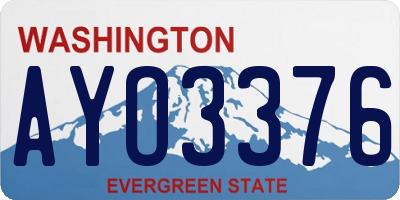 WA license plate AYO3376