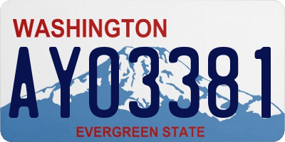 WA license plate AYO3381