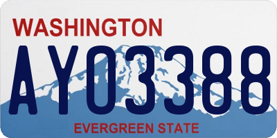 WA license plate AYO3388