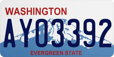 WA license plate AYO3392