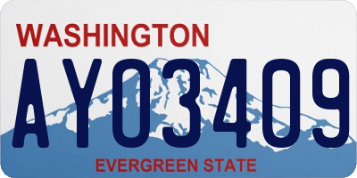WA license plate AYO3409